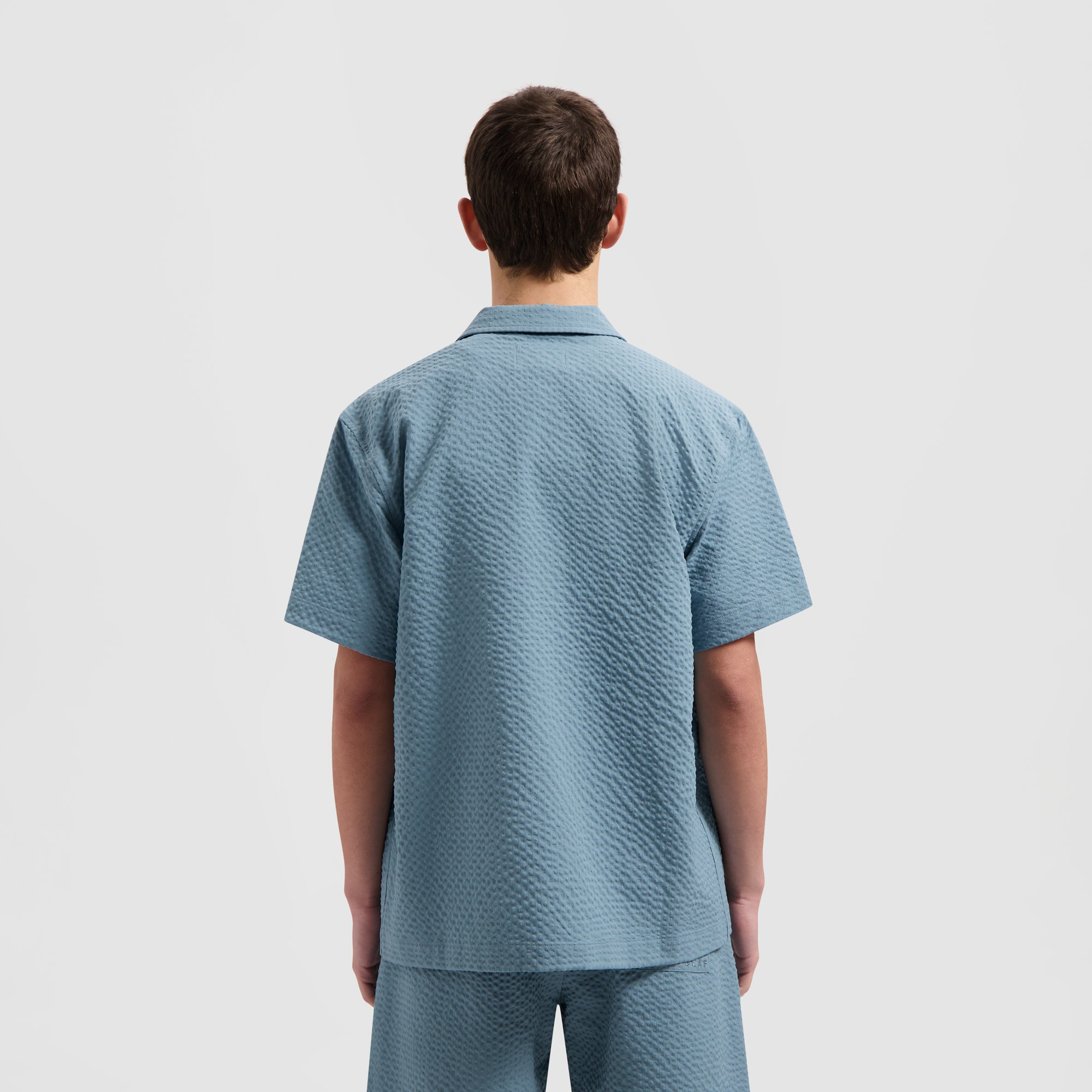 Seersucker Shirt SS - Storm Blue
