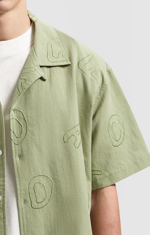 Embro AOP Shirt SS - Washed Green