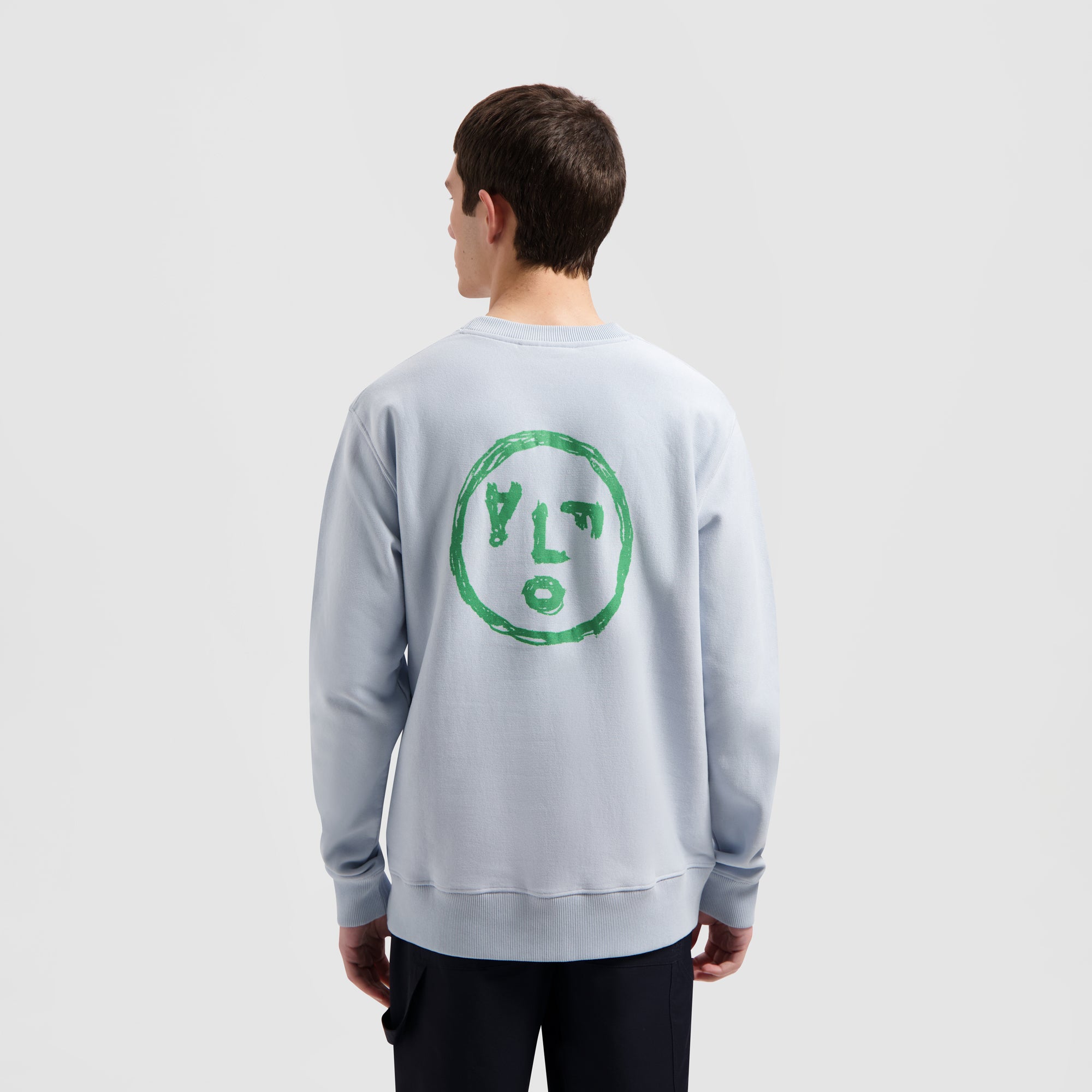 Face Crayon Crewneck - Glacier Blue