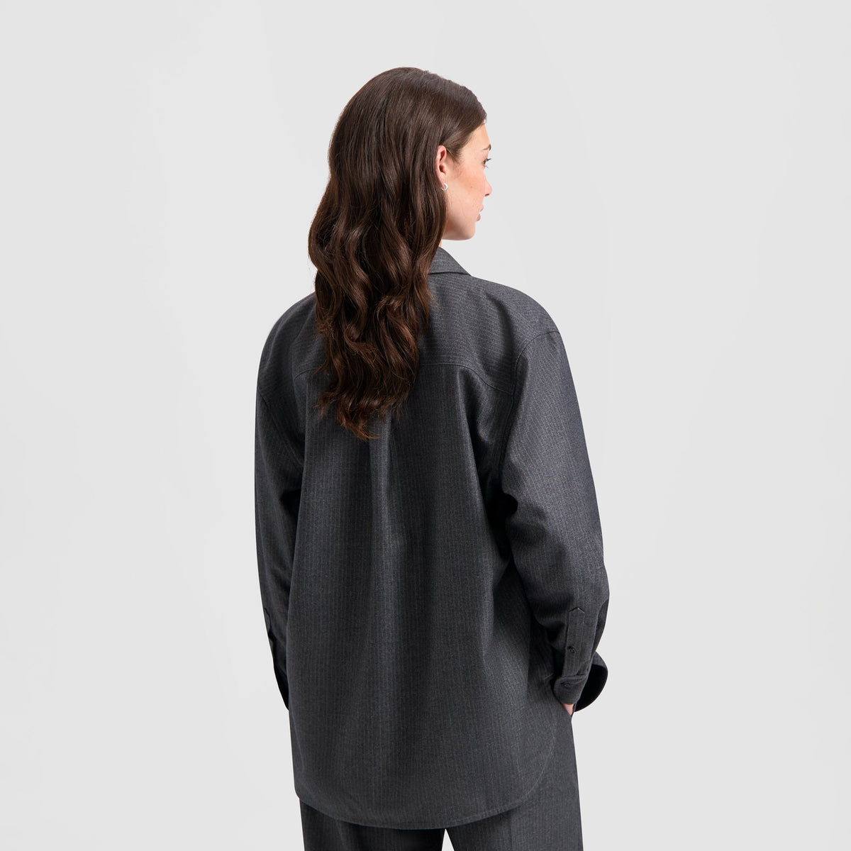 STRIPE DRAPEY SHIRT | GREY