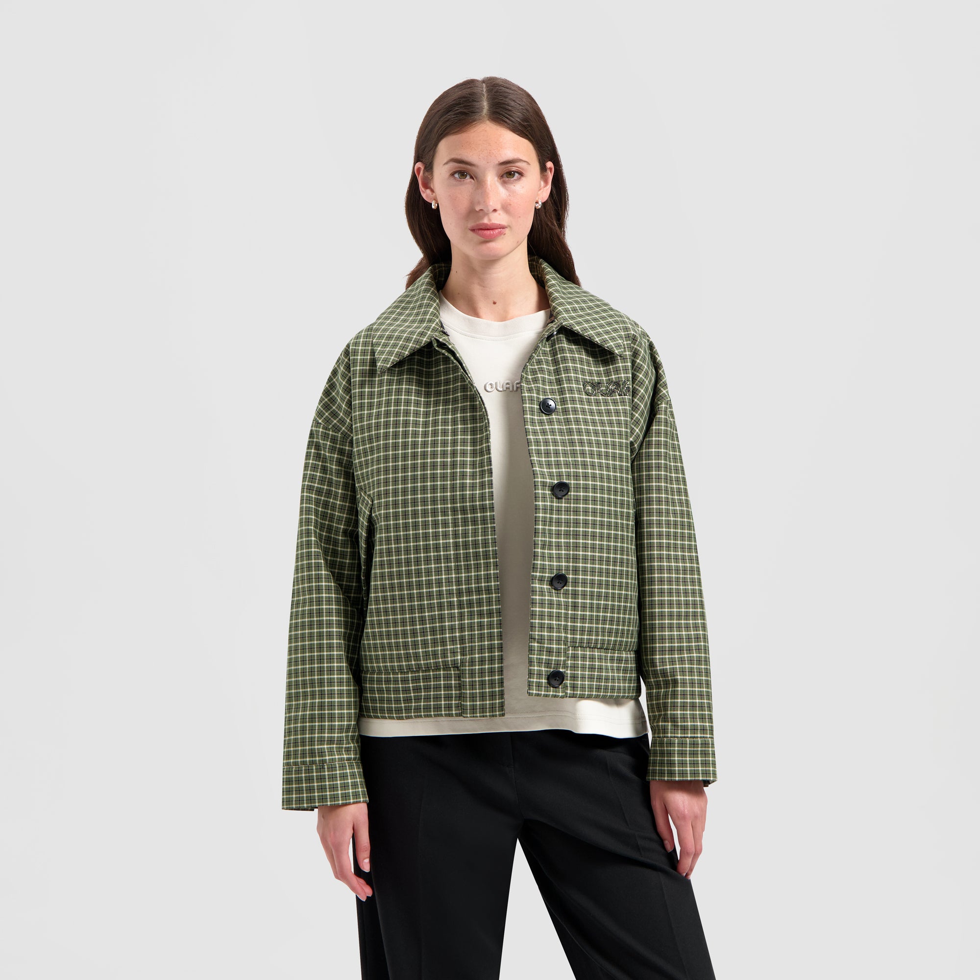 Checked Padded Jacket - Green
