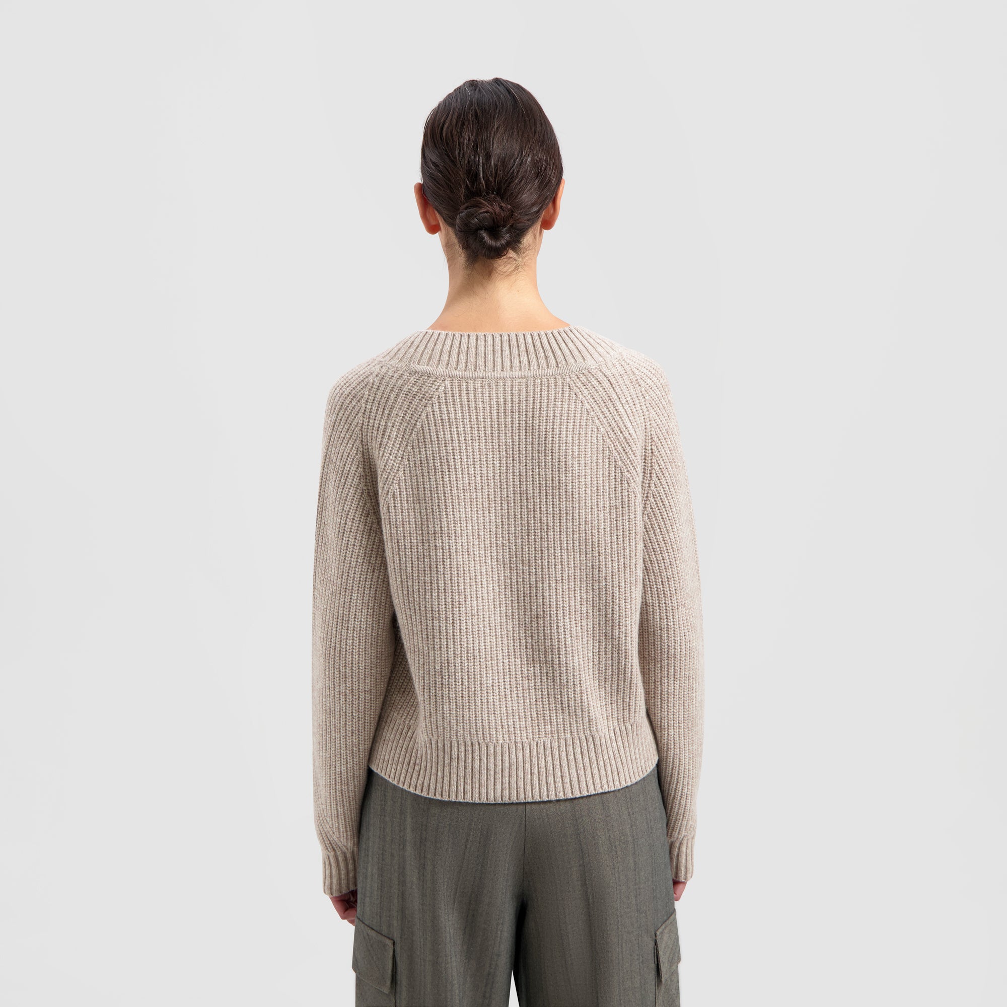 Merino V-Neck Knit - Oatmeal