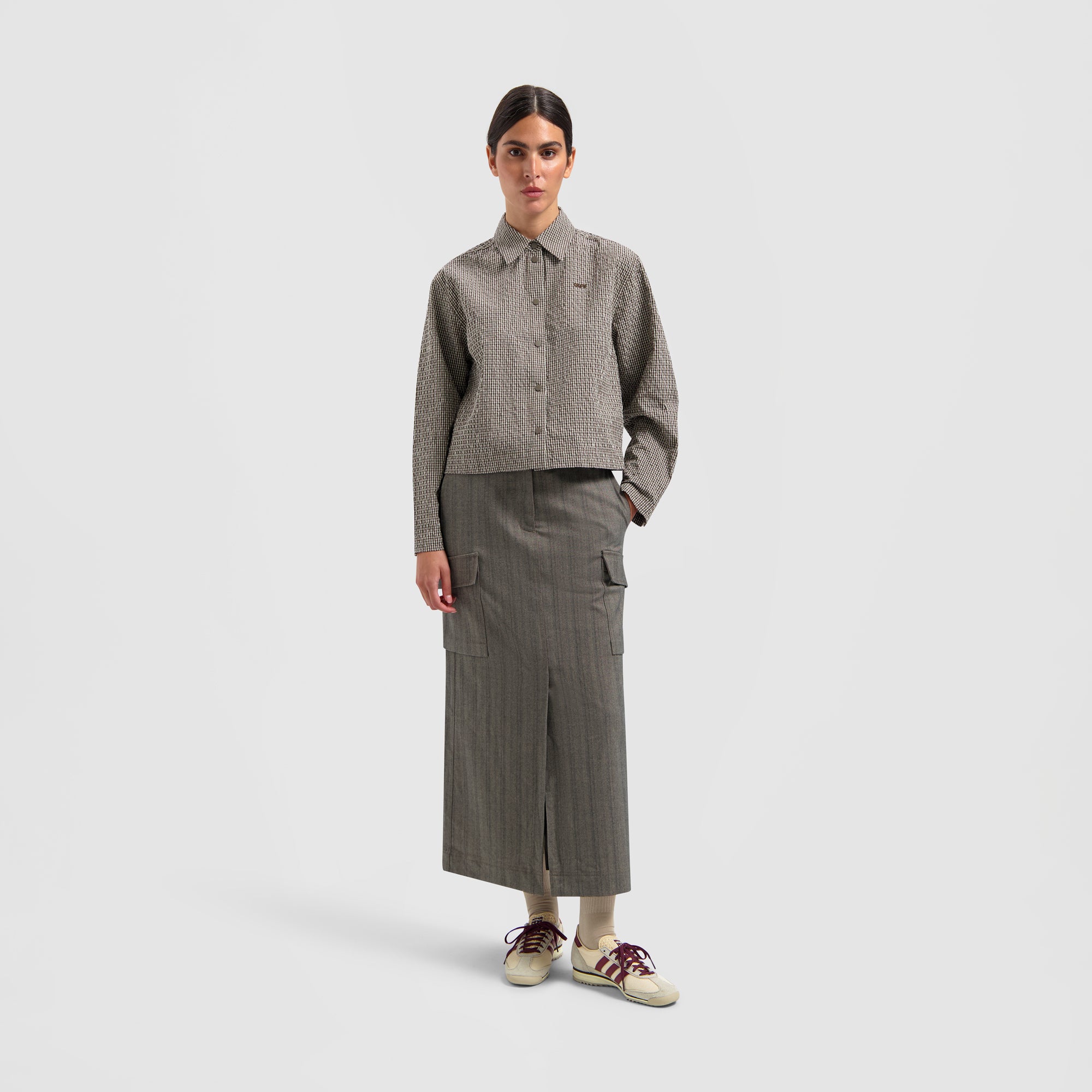 Cropped Overshirt - Brown