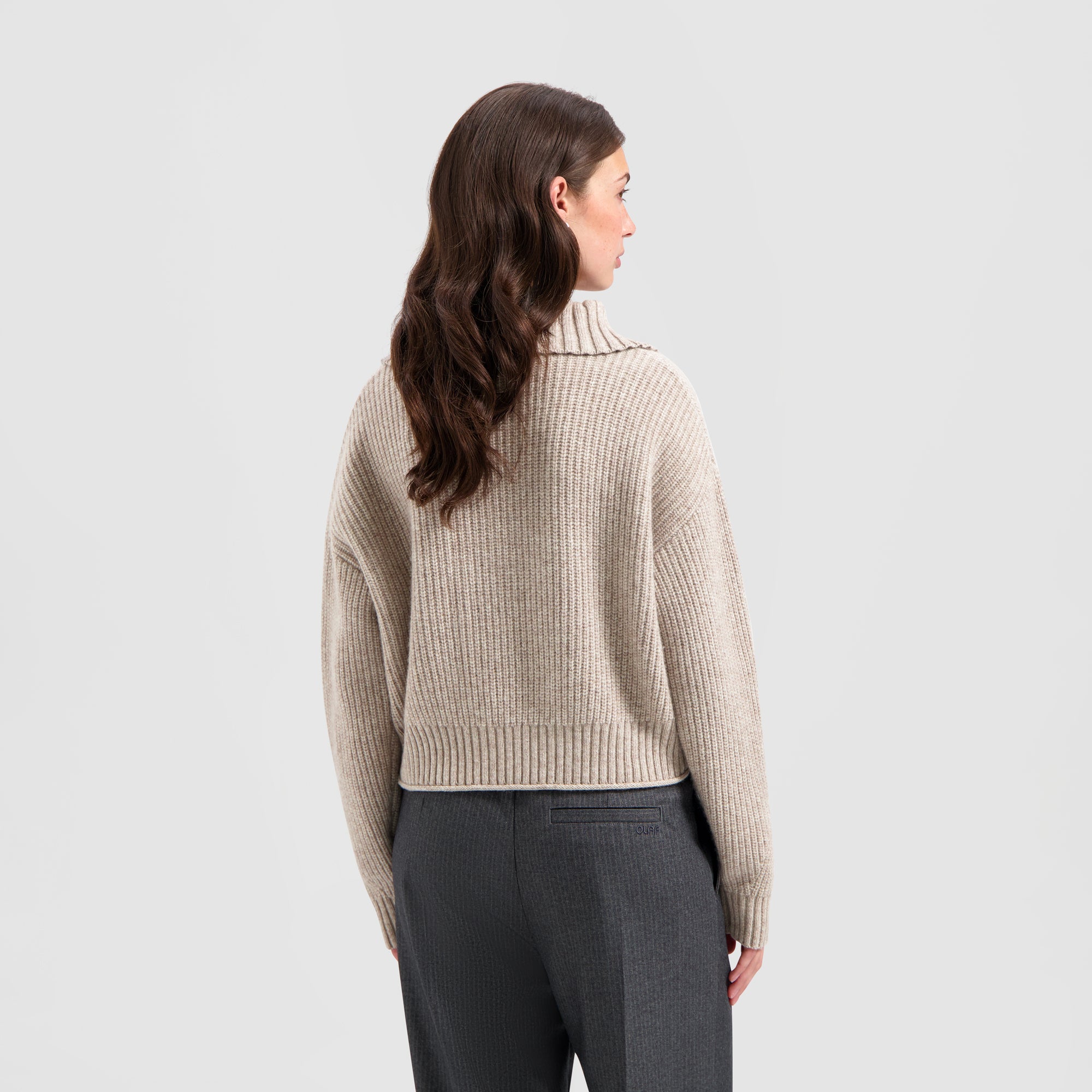 Merino Half Zip Knit - Oatmeal