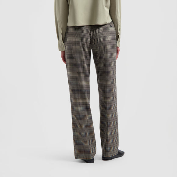 Check Tailored Straight Pants - Grey