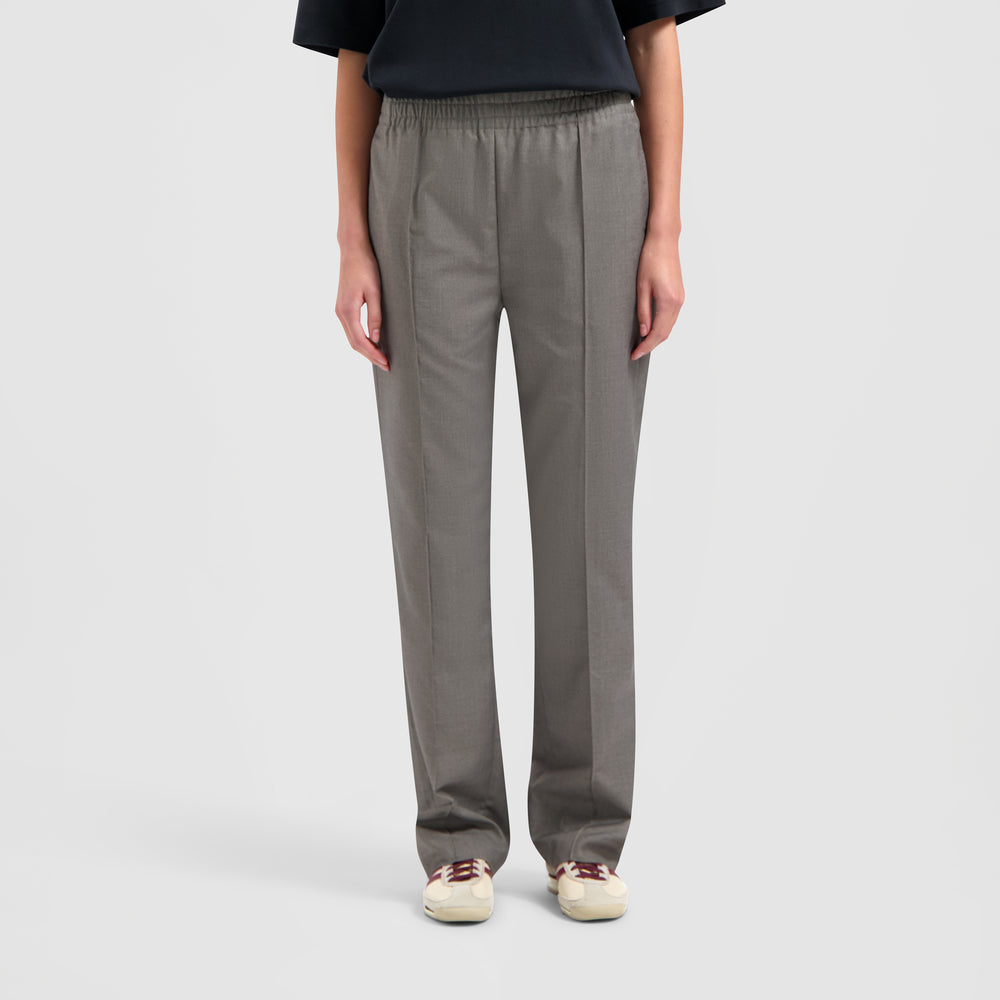 Pintuck Elasticated Pants - Grey