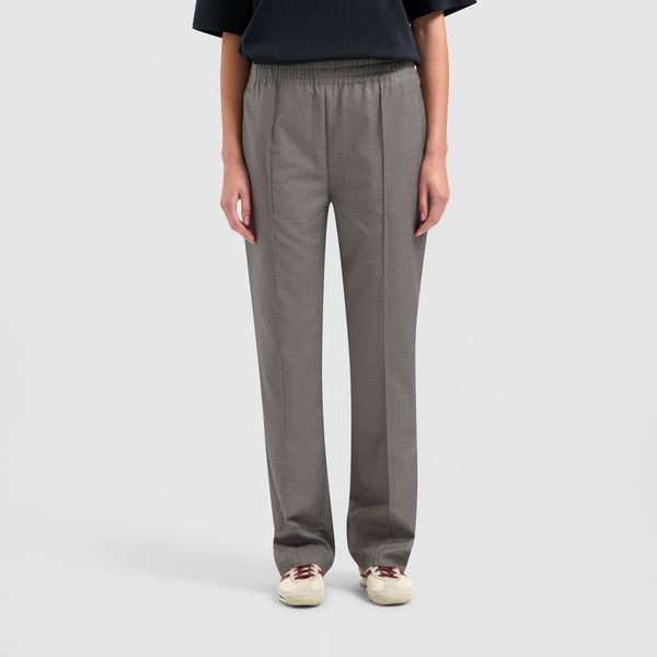 Pintuck Elasticated Pants - Grey