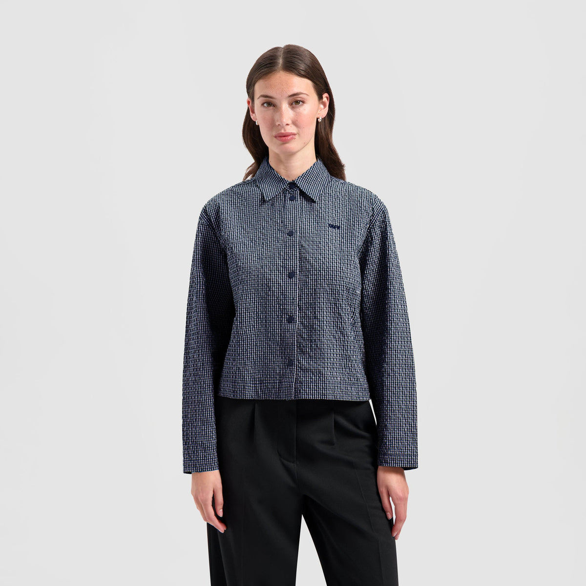 WMN CROPPED SHIRT JACKET | NAVY
