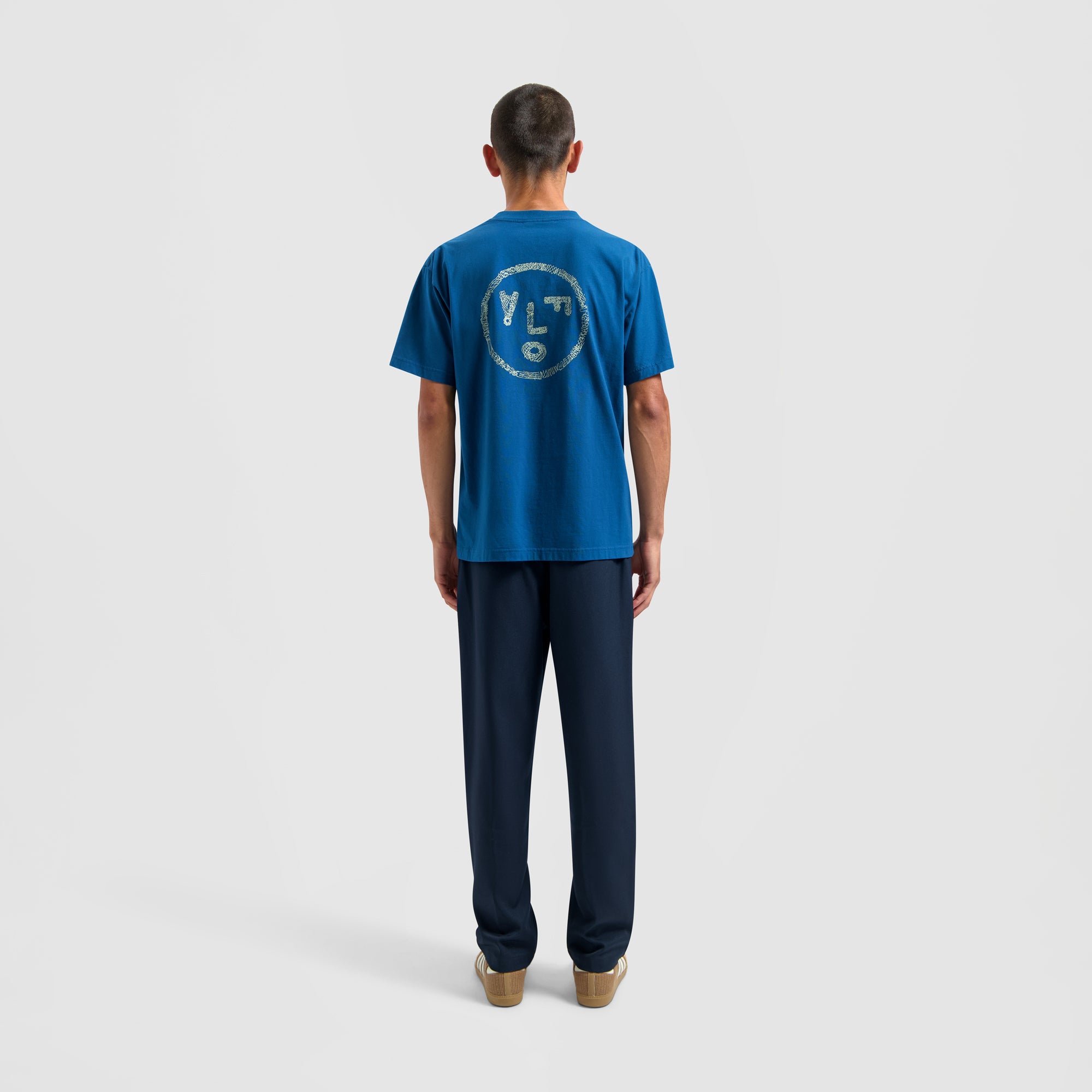 Scribble Face Tee - Neptunes Blue
