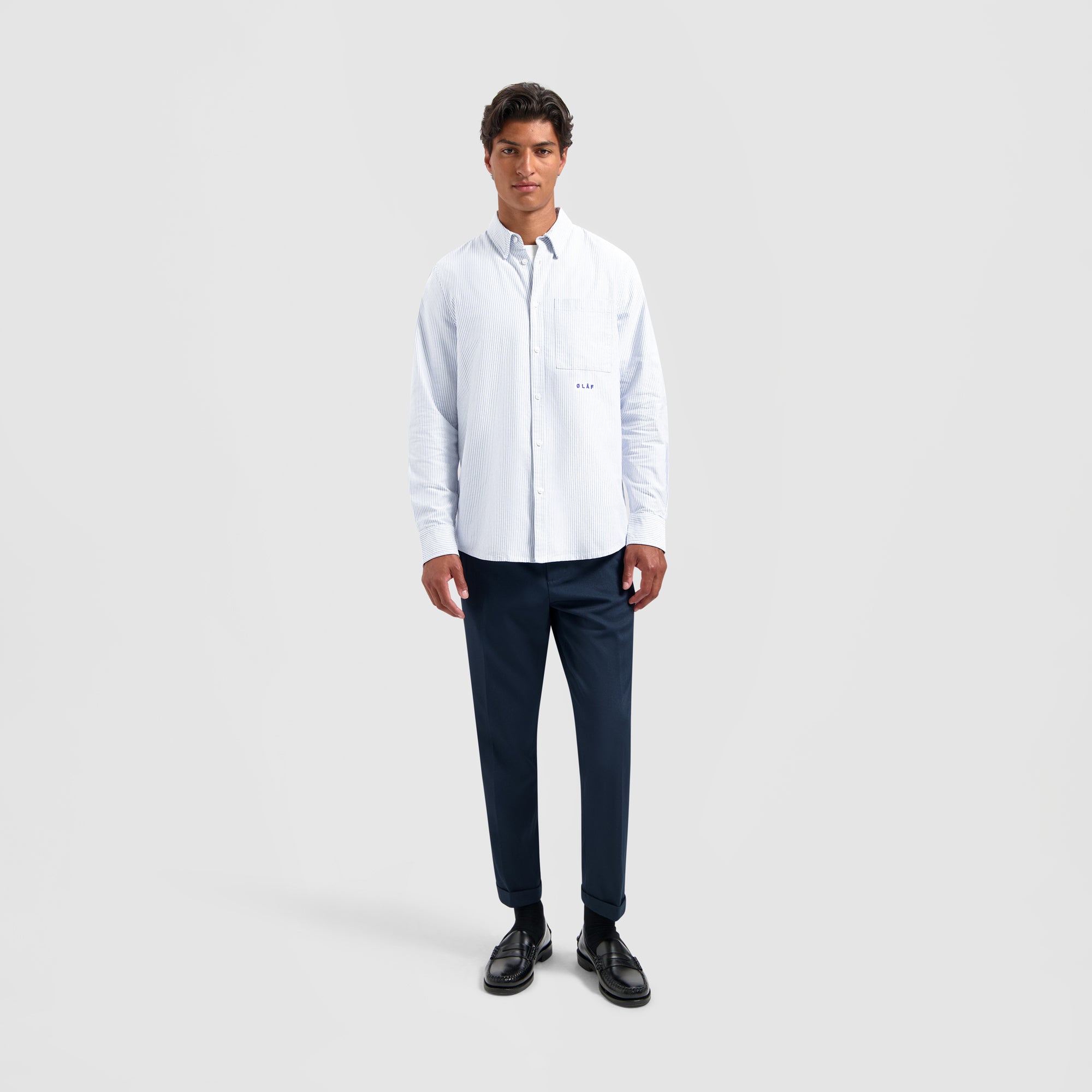 Stripe Oxford Shirt - Blue/White