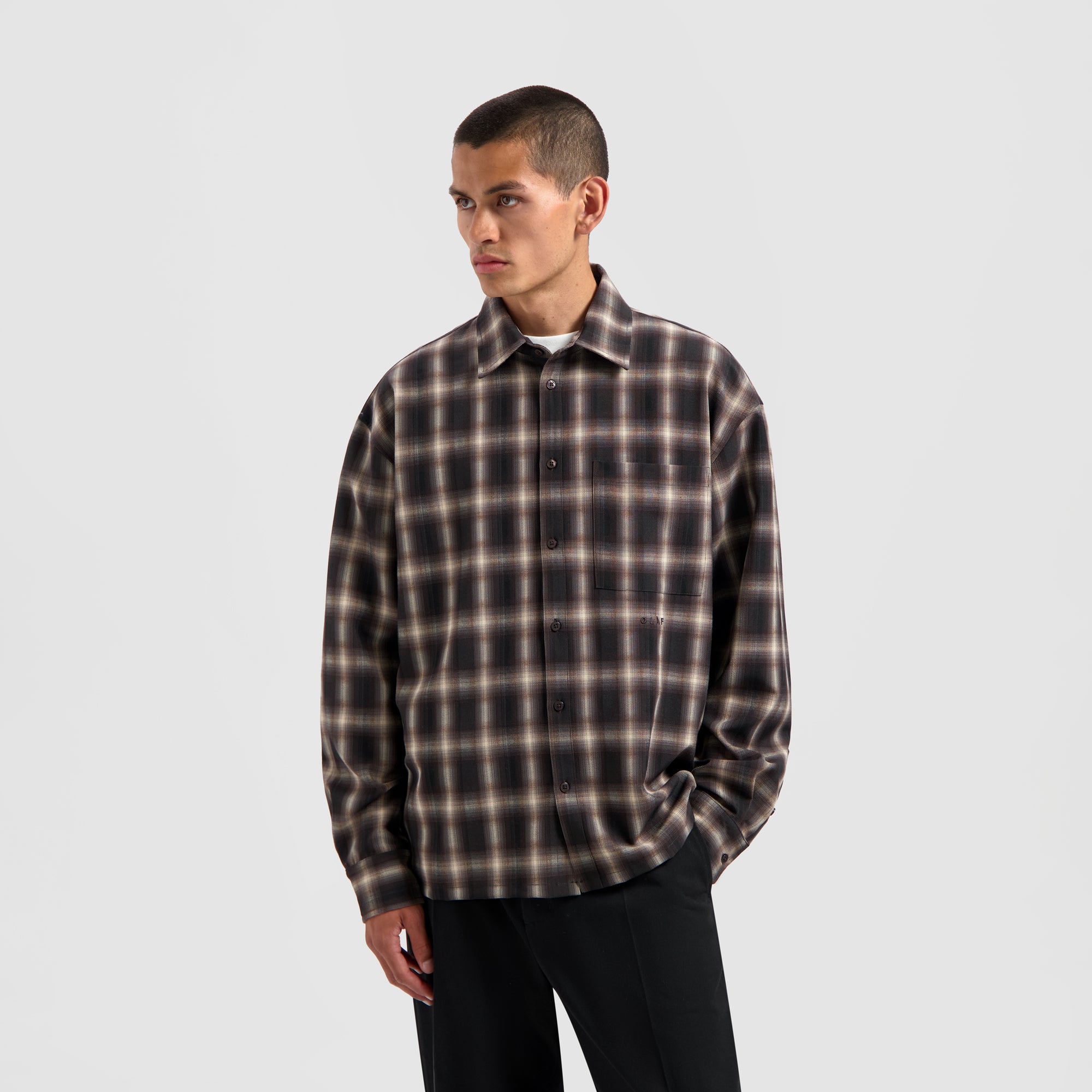 Plaid Boxy Shirt - Multi/Brown