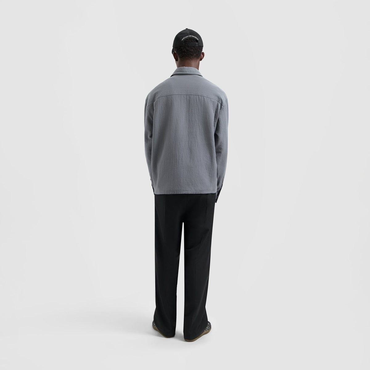 DOUBLE FACED BOXY SHIRT | GREY