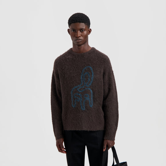 Chair Logo Crewneck Knit - Brown
