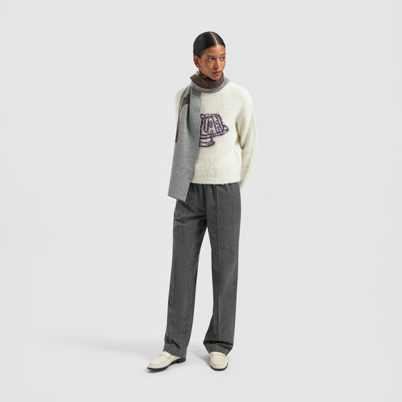 Houndstooth Pintuck Pants - Grey