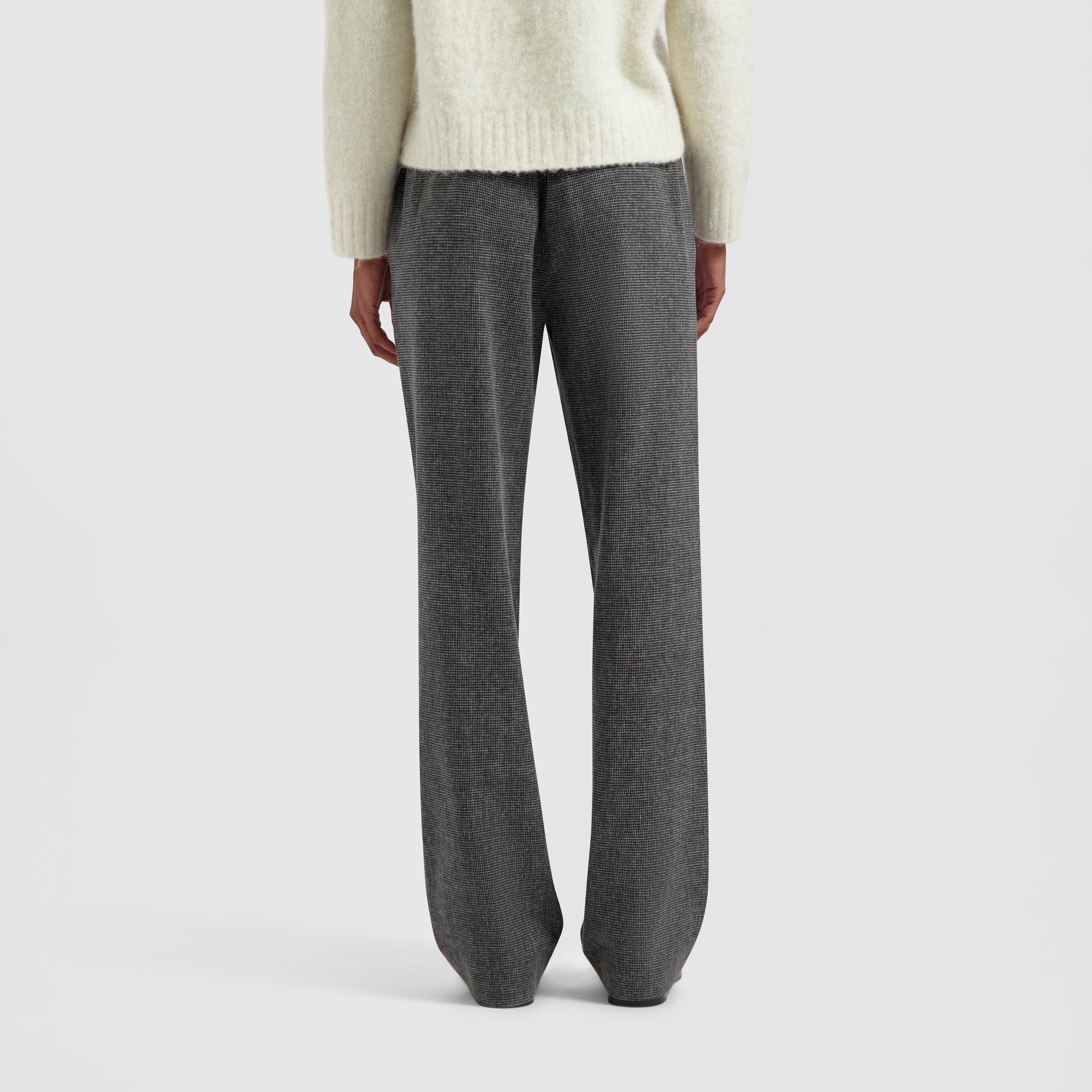 Houndstooth Pintuck Pants - Grey