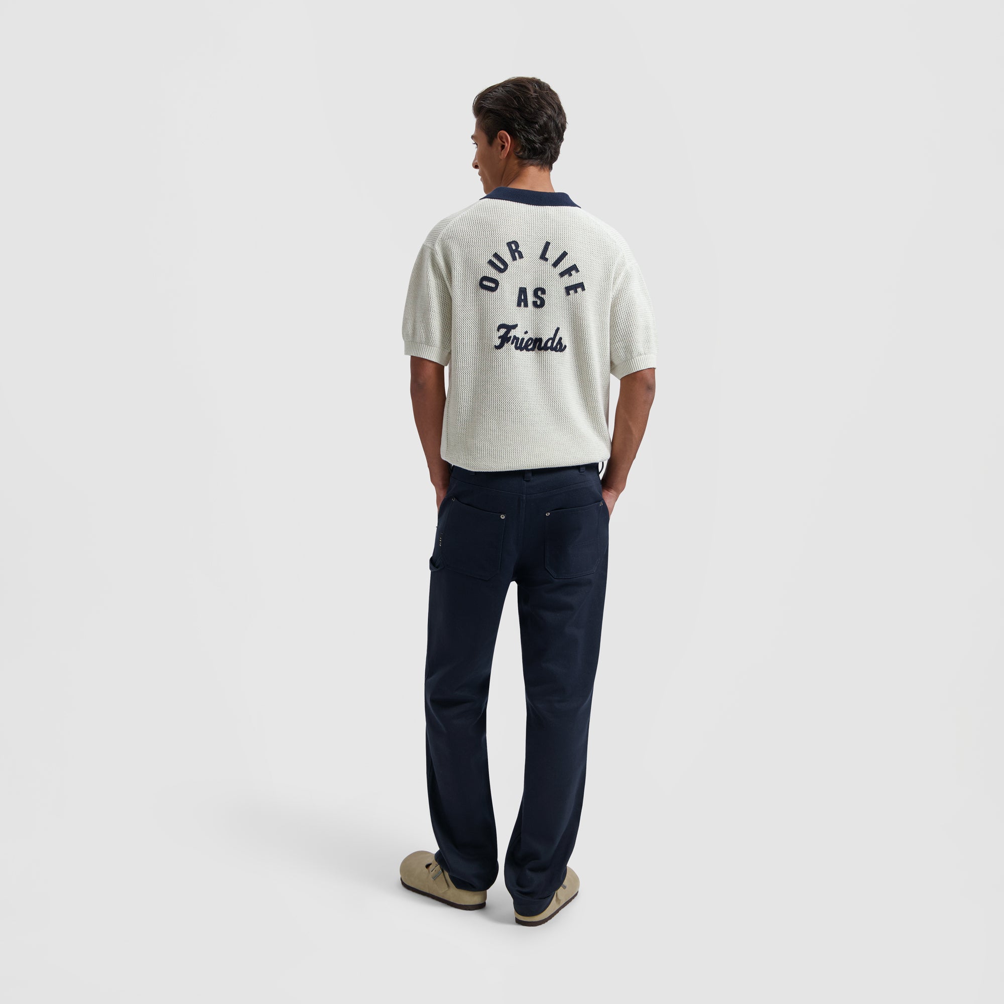 Varsity Polo SS Knit - Off White – OLAF