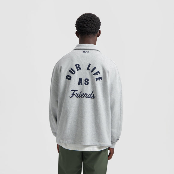 Varsity Polo Sweatshirt - Heather Grey