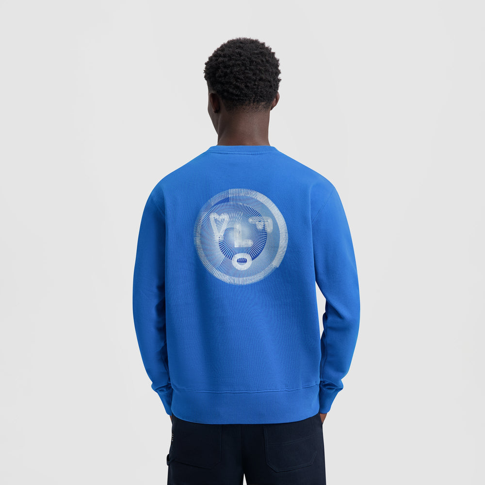 SPIRAL FACE CREWNECK | BRIGHT BLUE