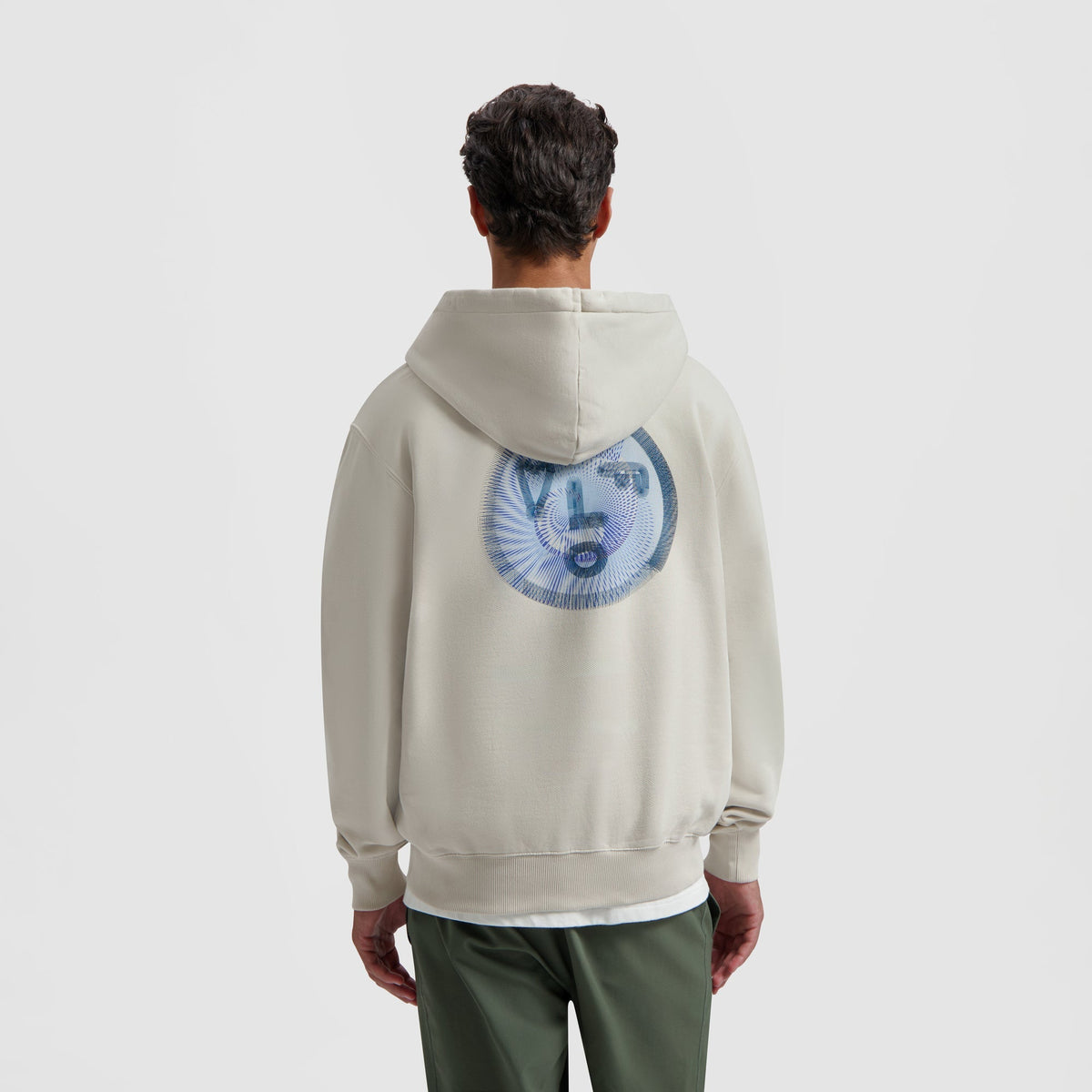 SPIRAL FACE HOODIE | CEMENT