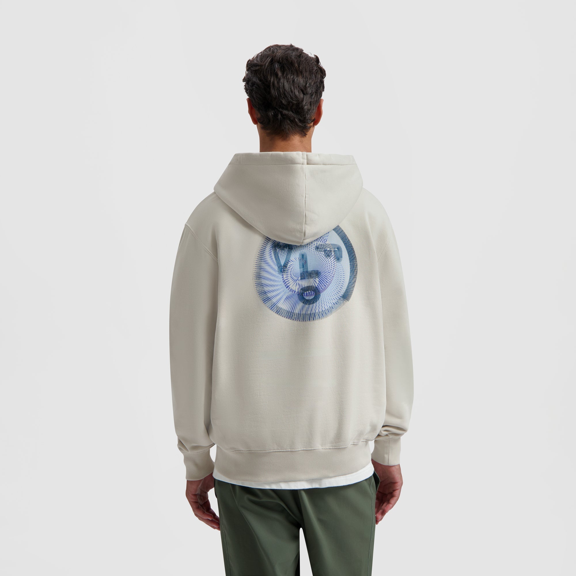 Spiral Face Hoodie - Cement