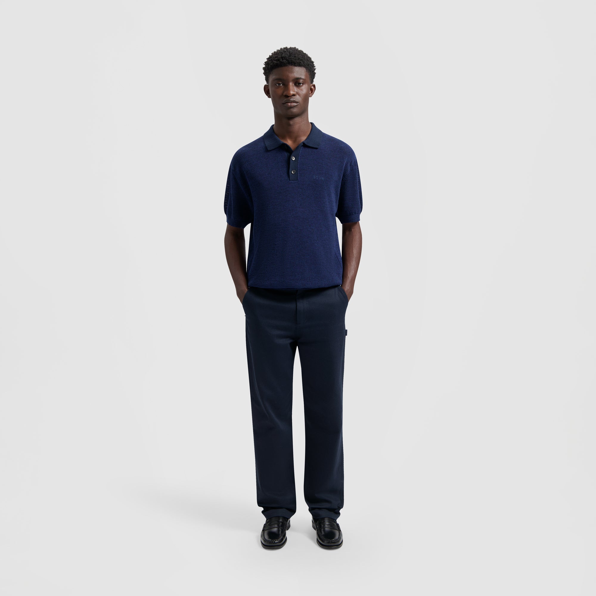 【ネイビー（40）】Knit SS Polo SS Knit Polo Navy – Dela