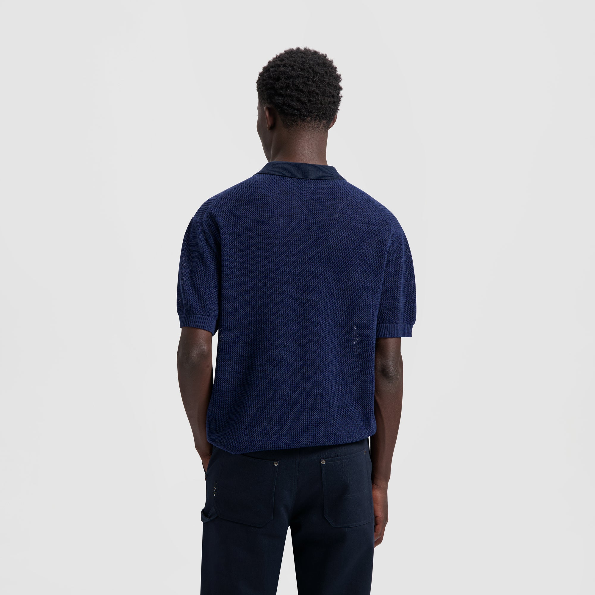 【ネイビー（40）】Knit SS Polo Polo SS Knit - Navy – OLAF