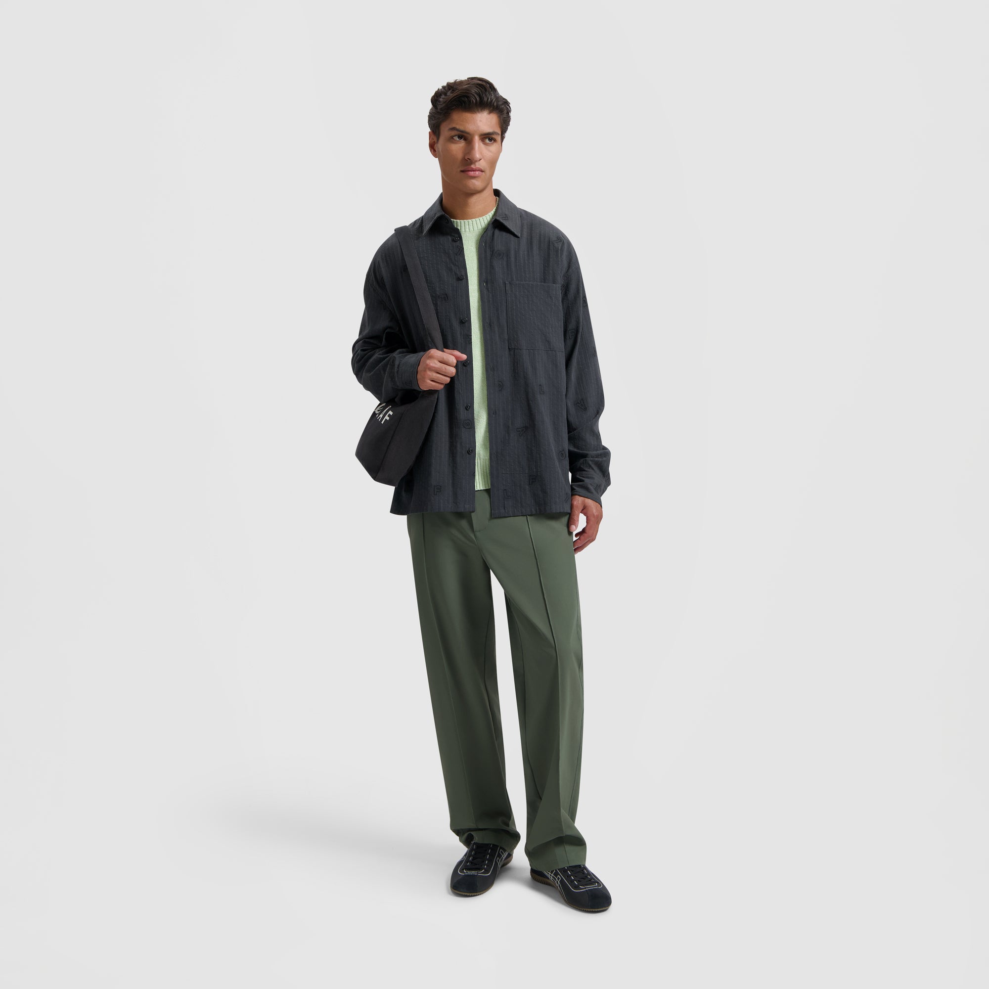 Embro Logo Stripe Shirt - Black / Grey