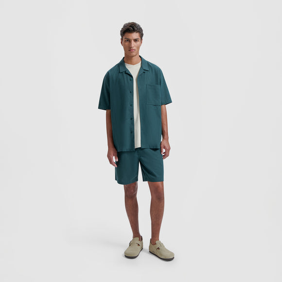 Linen Shorts - Dark Green