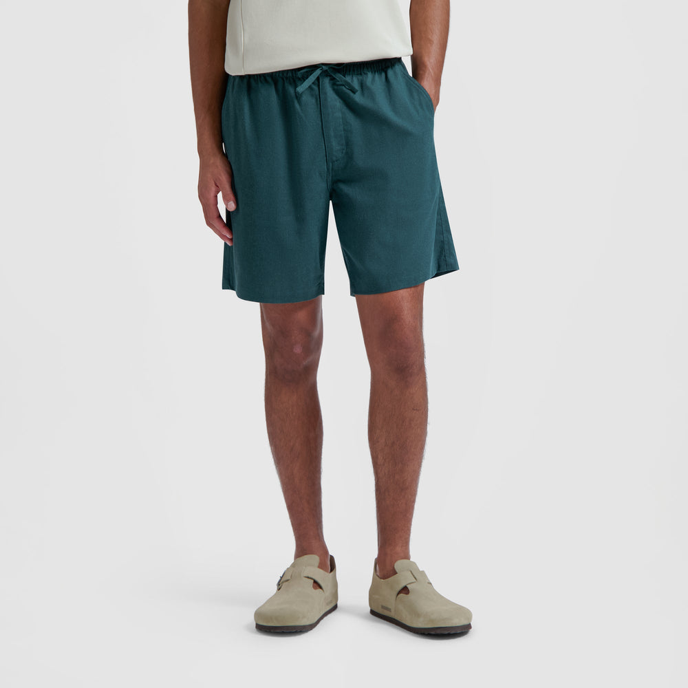 LINEN SHORTS | DARK GREEN