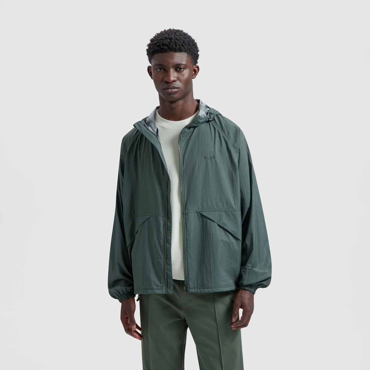 HOODED WINDBREAKER | ASPHALT