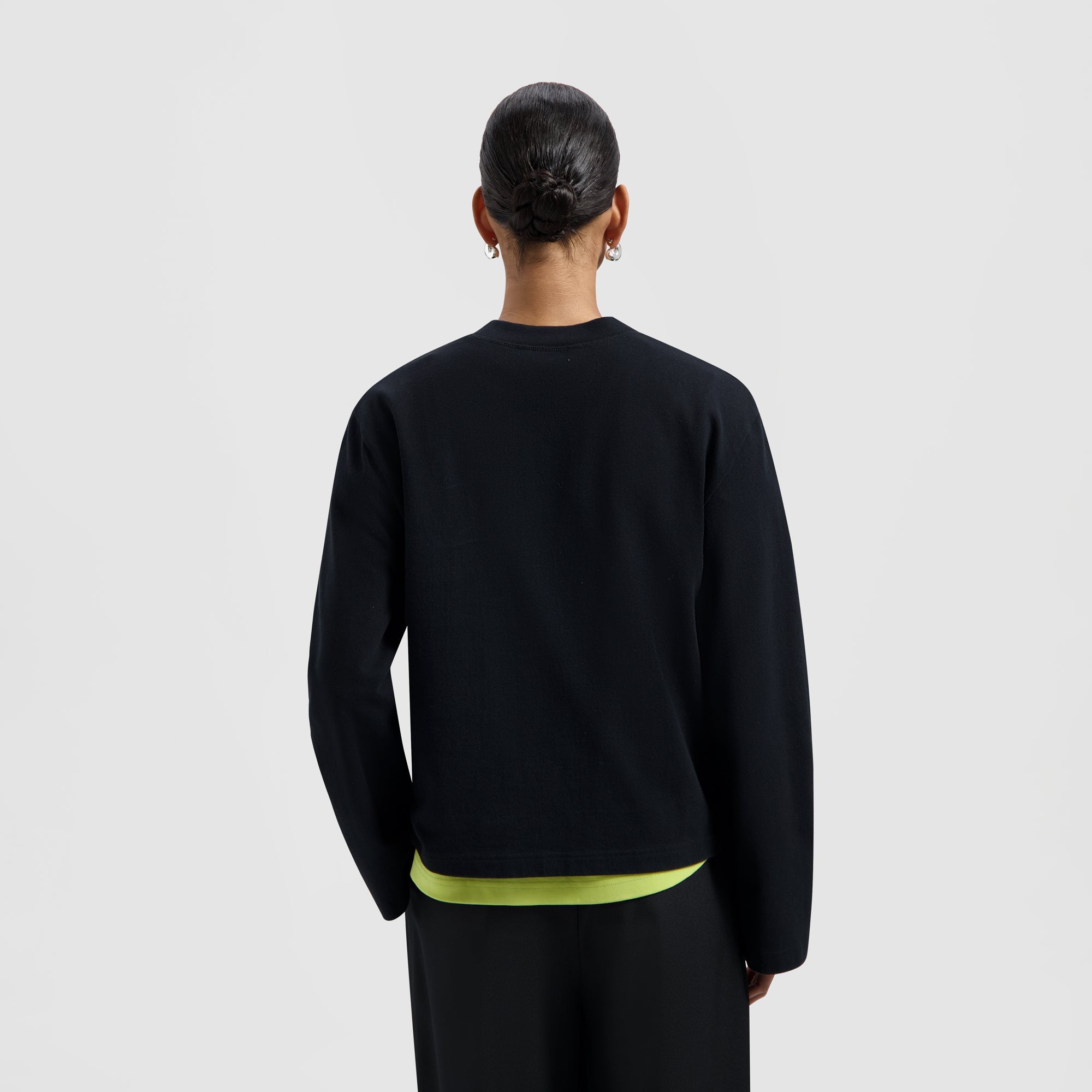 Retro Logo Flared LS Top - Black