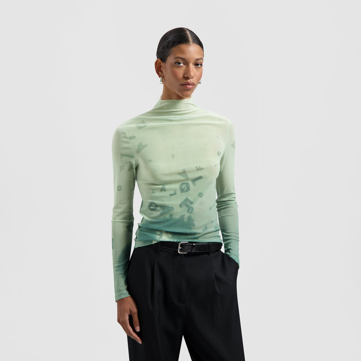 DANDELION MOCKNECK TOP | PALE GREEN