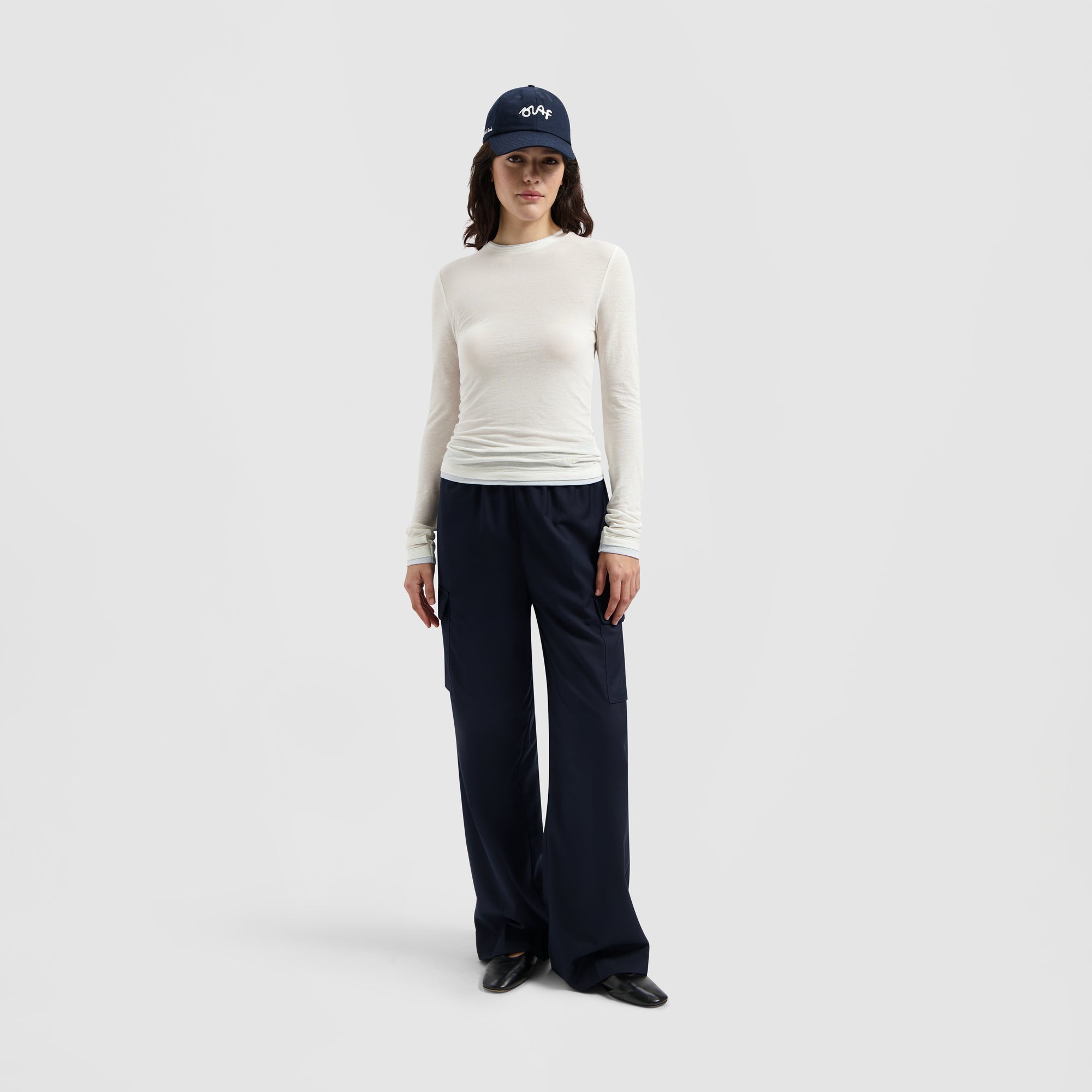 Retro Logo Double Layer LS Top - Off White