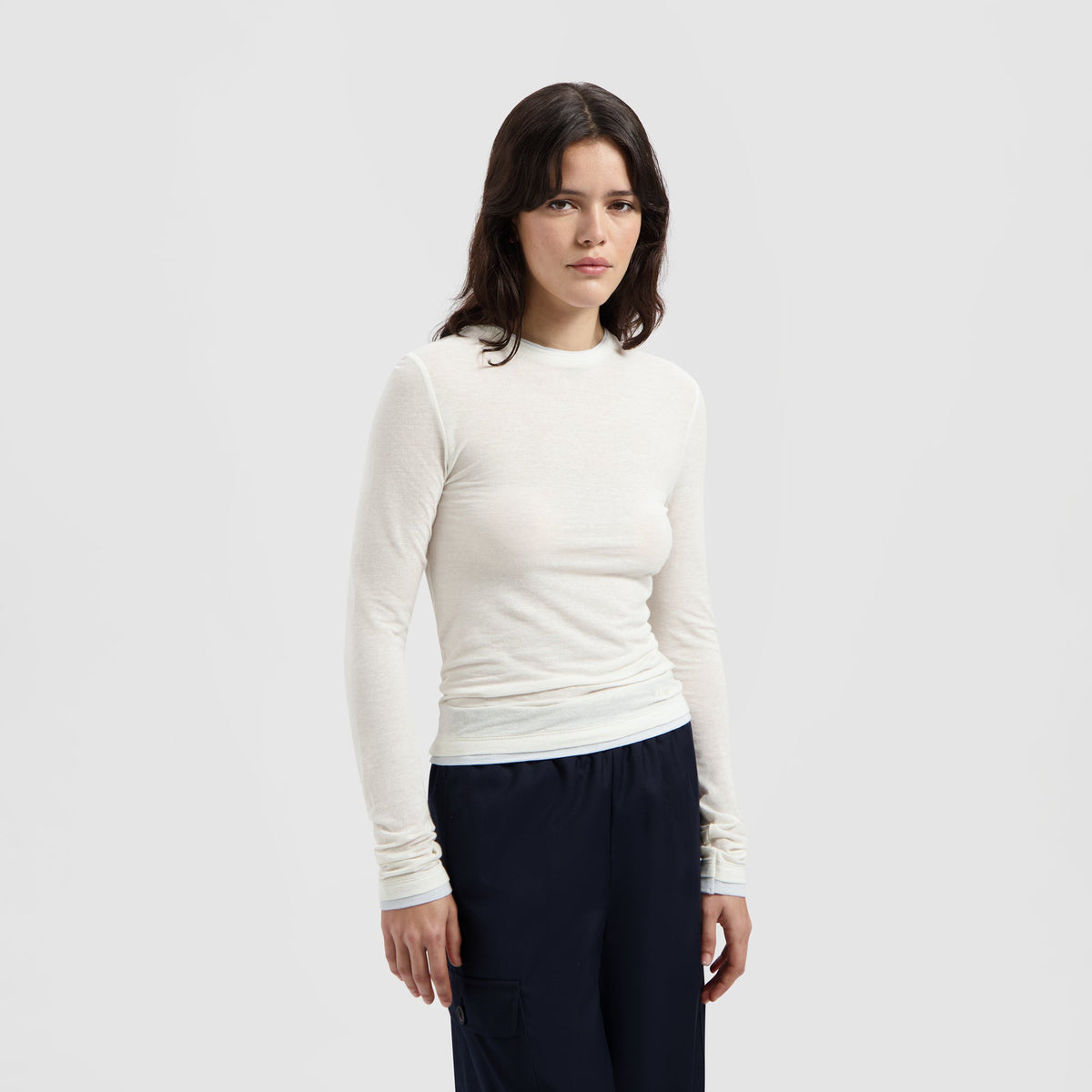 RETRO LOGO DOUBLE LAYER TOP LS | OFF WHITE