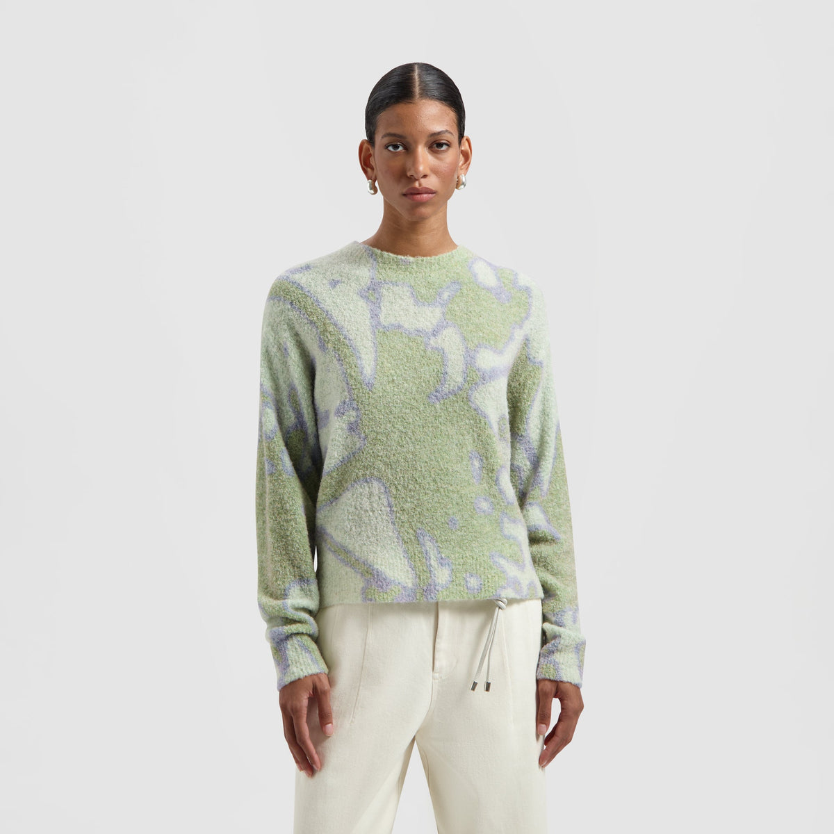 ABSTRACT DANDILION SWEATER | PALE GREEN