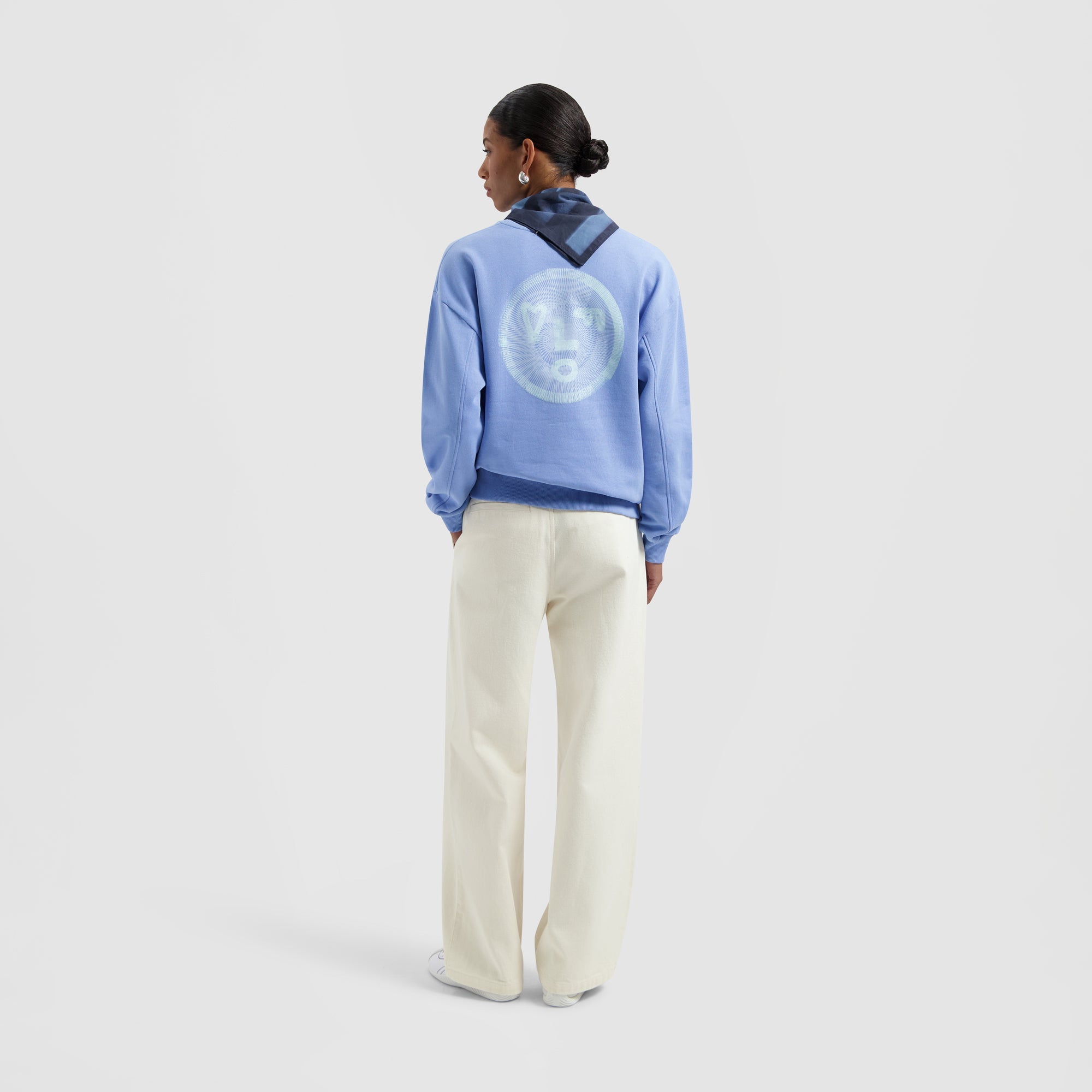 Spiral Face Crewneck - Summer Sky Blue