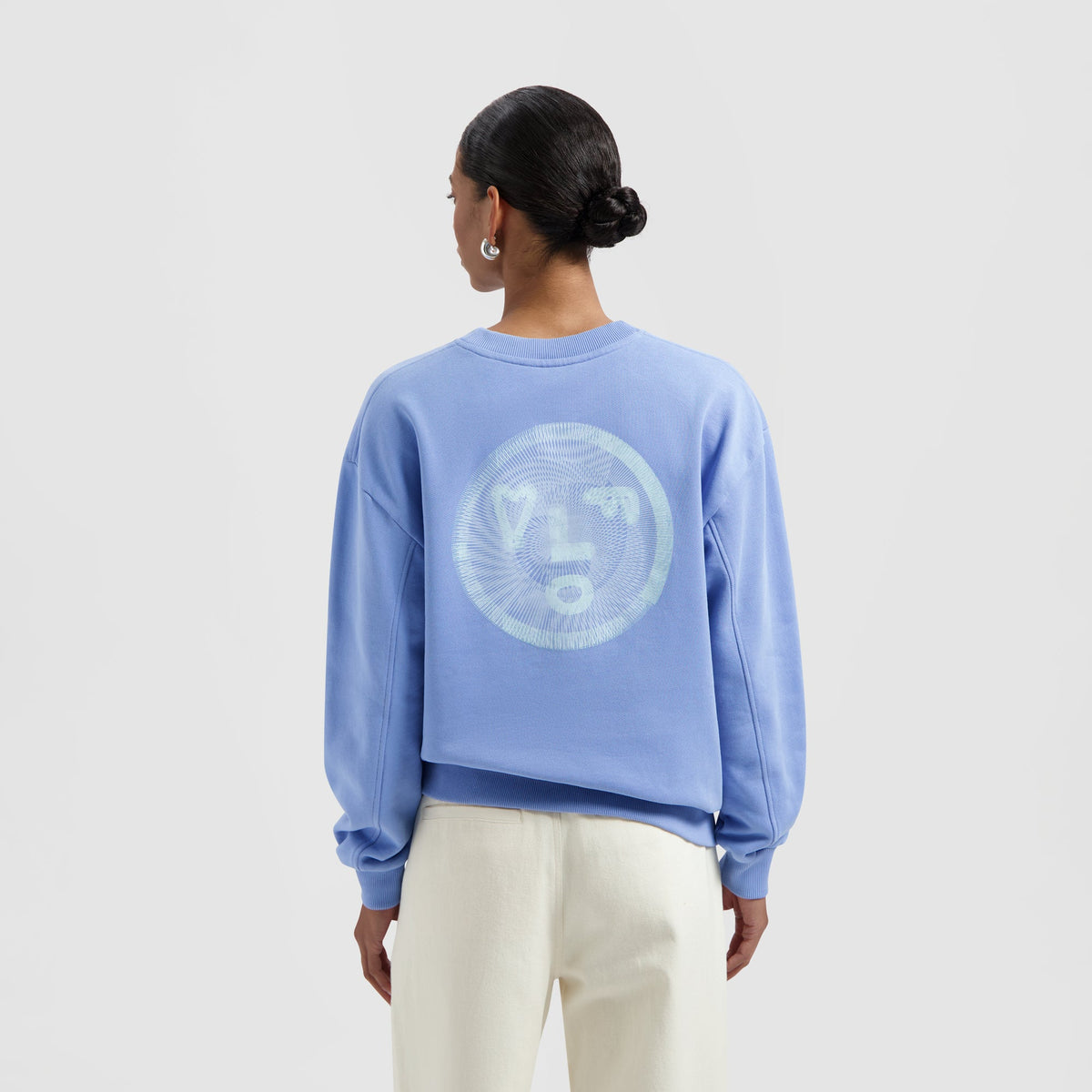 SPIRAL FACE CREWNECK | SUMMER SKY