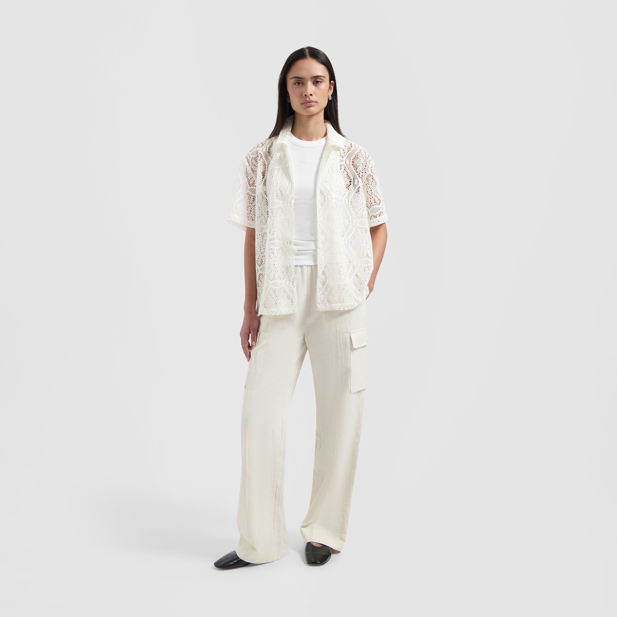 Lace Camp Shirt SS