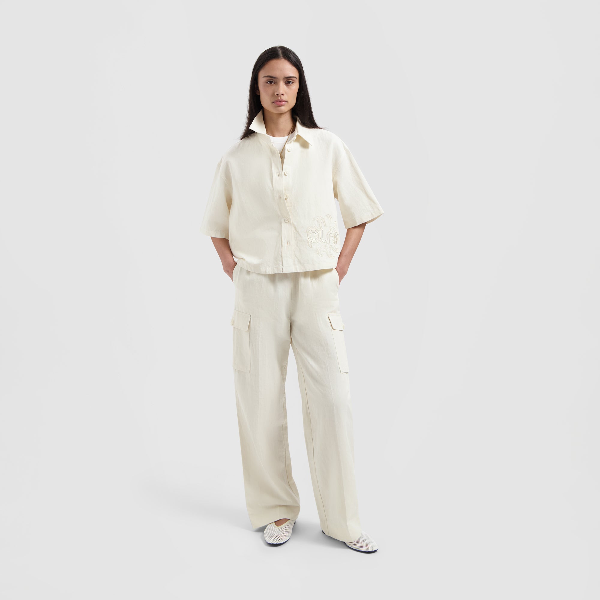 Cotton Linen Cargo Pants