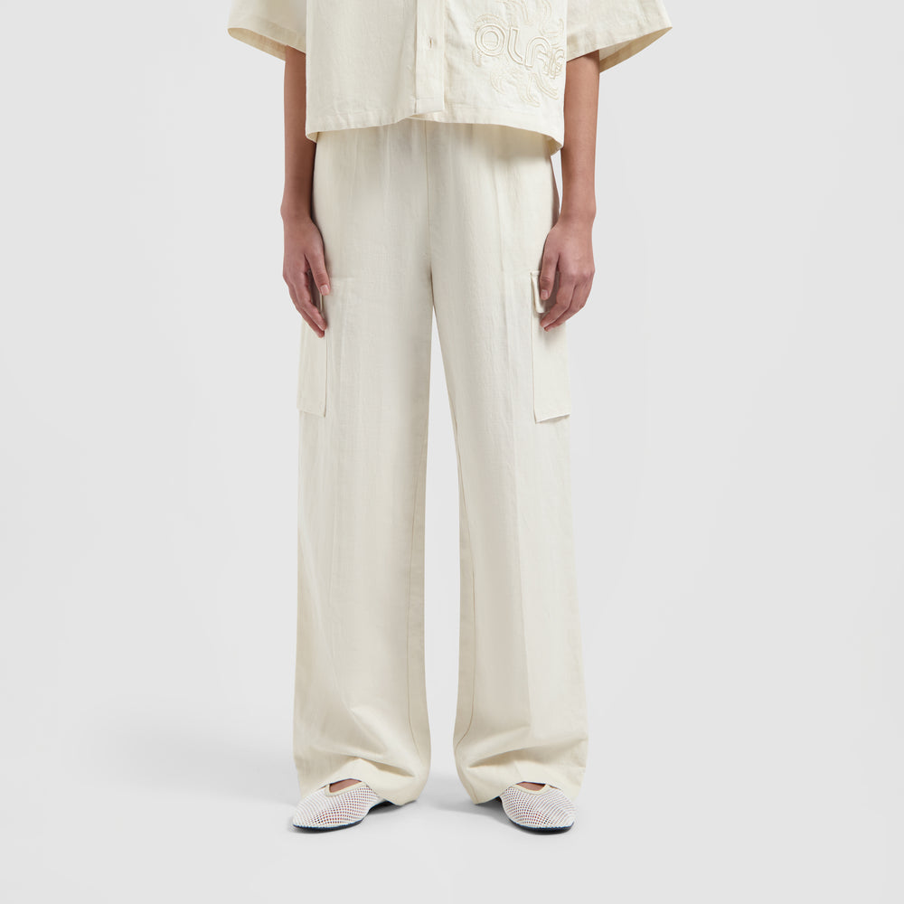 Cotton Linen Cargo Pants