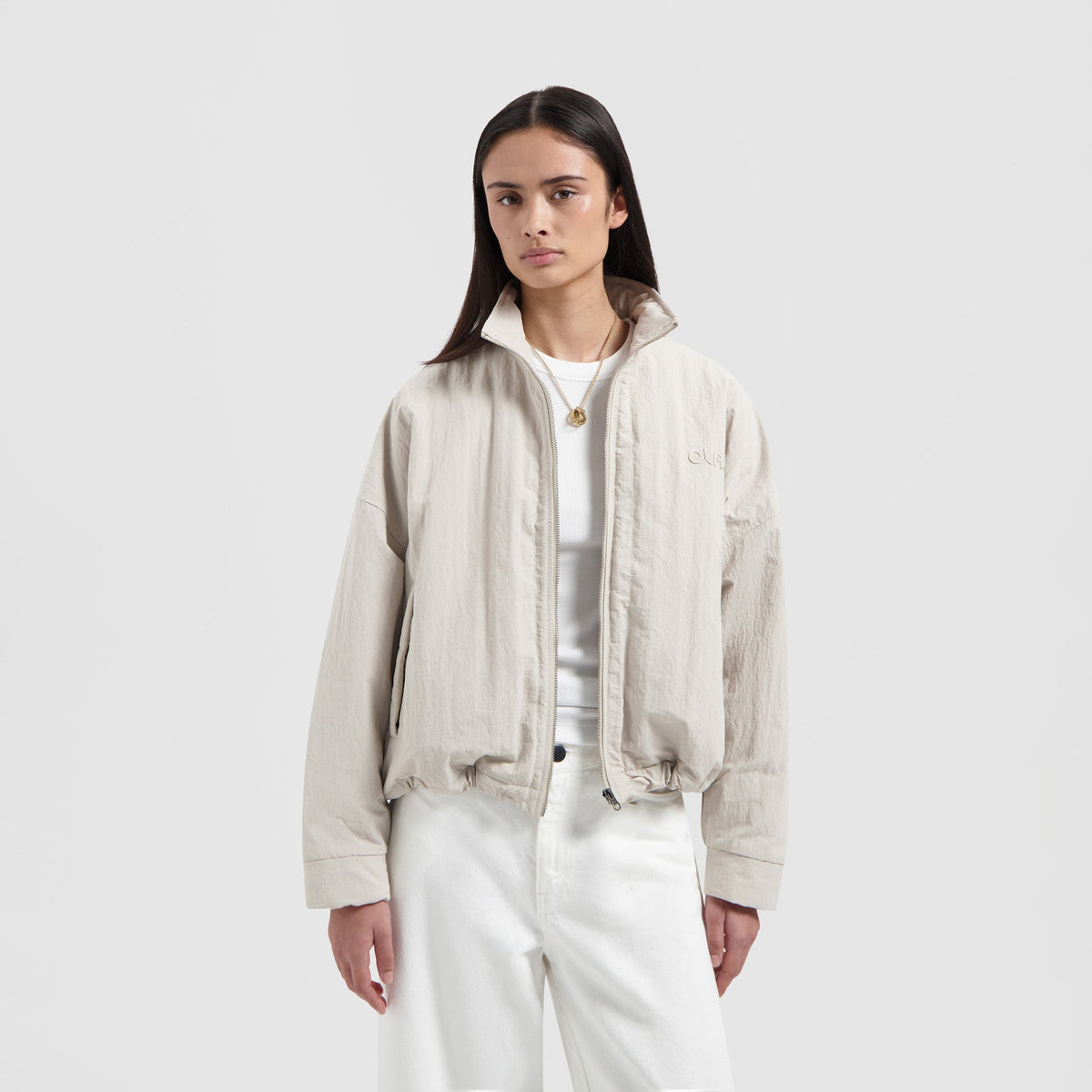 PADDED ZIP JACKET | CEMENT