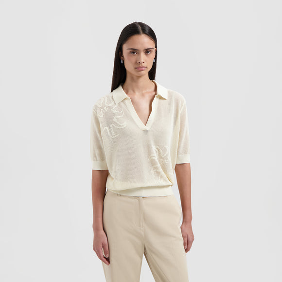 Sun Knitted Polo Top