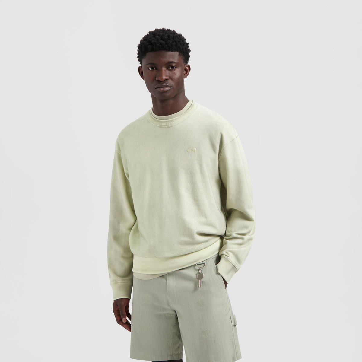 PIGMENT SPRAY CREWNECK | LIGHT SAGE