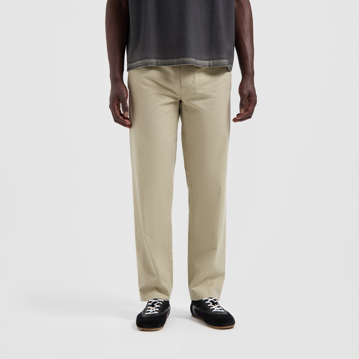SLIM ELASTICATED TROUSERS | LIGHT SAGE