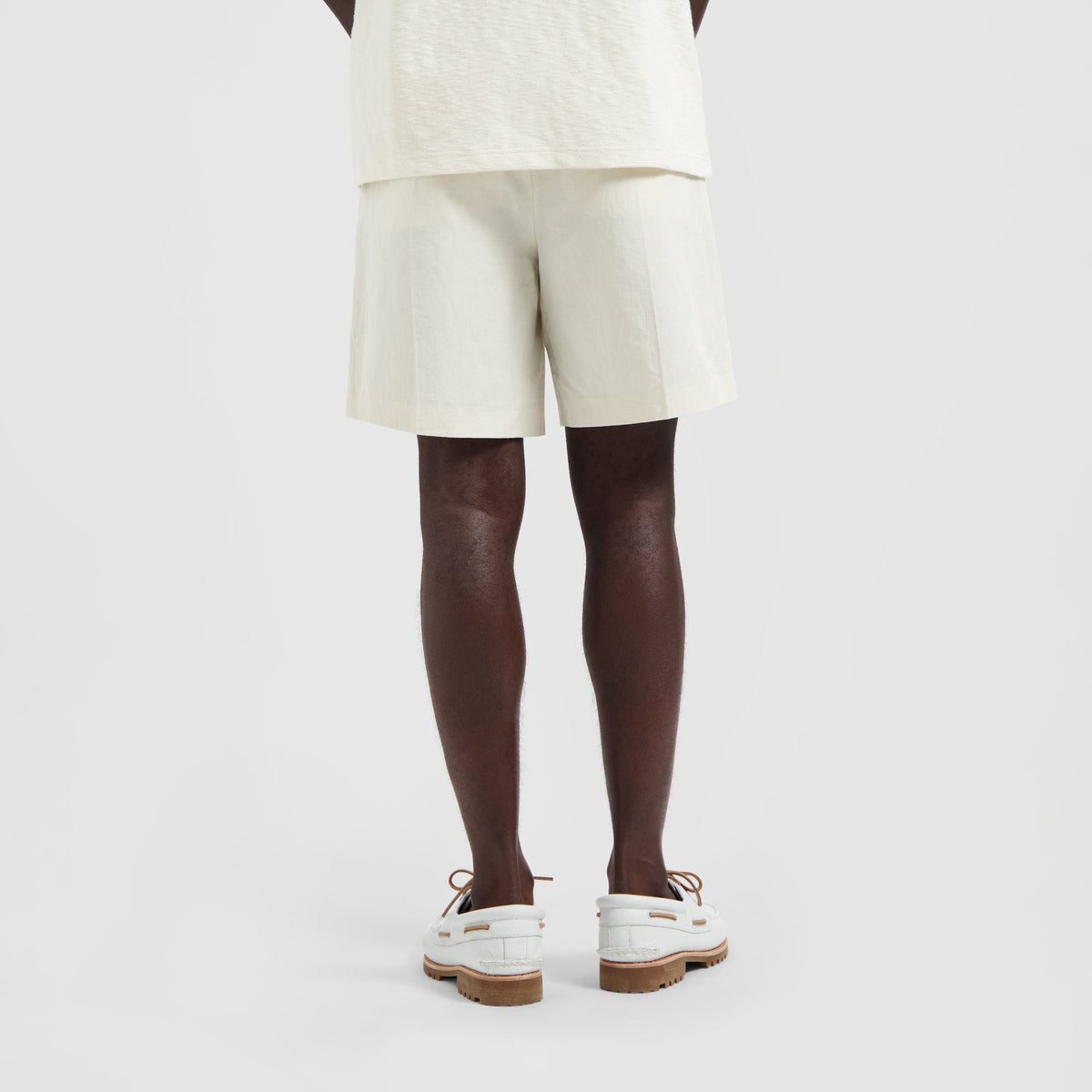 COTTON LINEN SHORTS | OFF WHITE