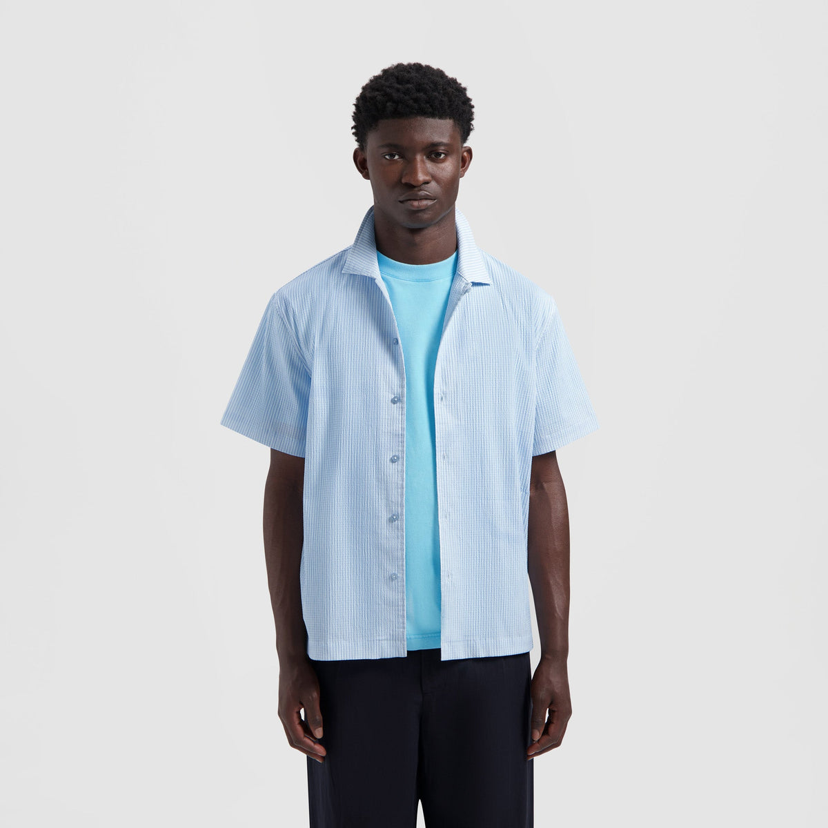 STRIPE SUN AOP CAMP SHIRT | SURF BLUE