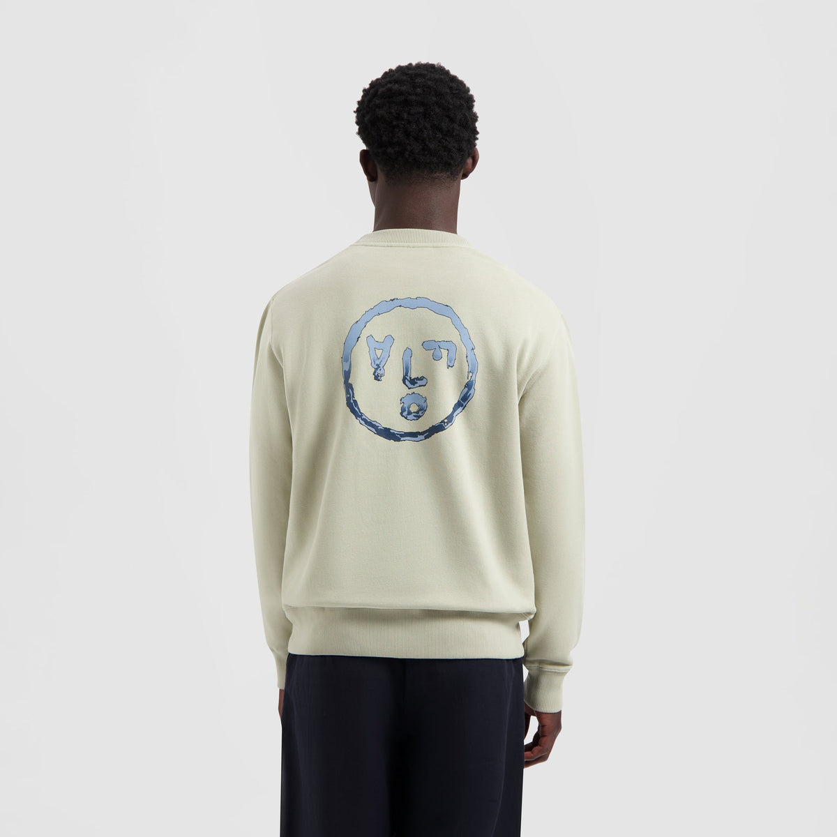 SUNSCREEN FACE CREWNECK | LIGHT SAGE