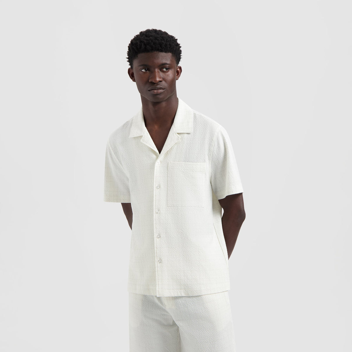 FINE CHECK CAMP SHIRT | OFF WHITE