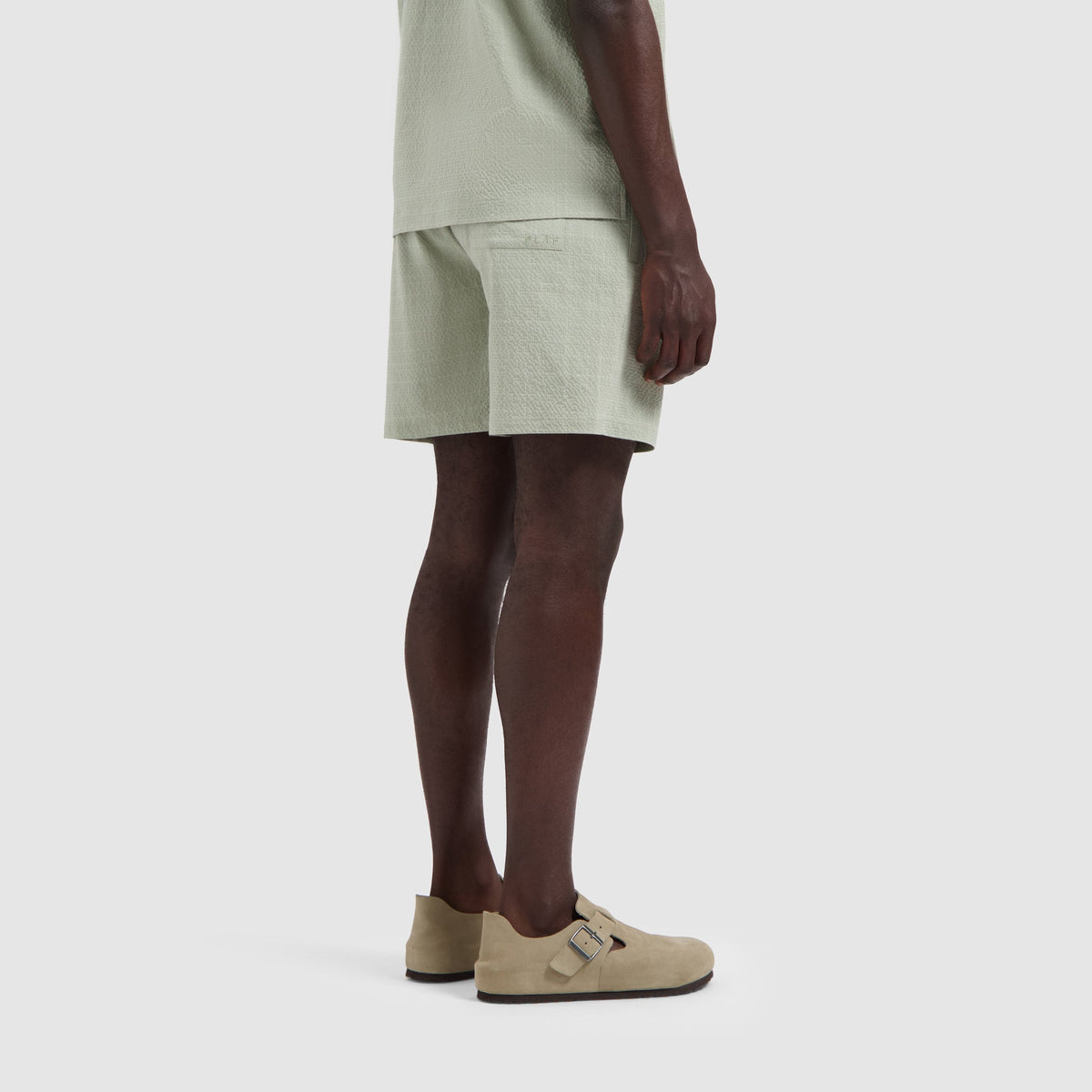 FINE CHECK SHORTS | LIGHT SAGE