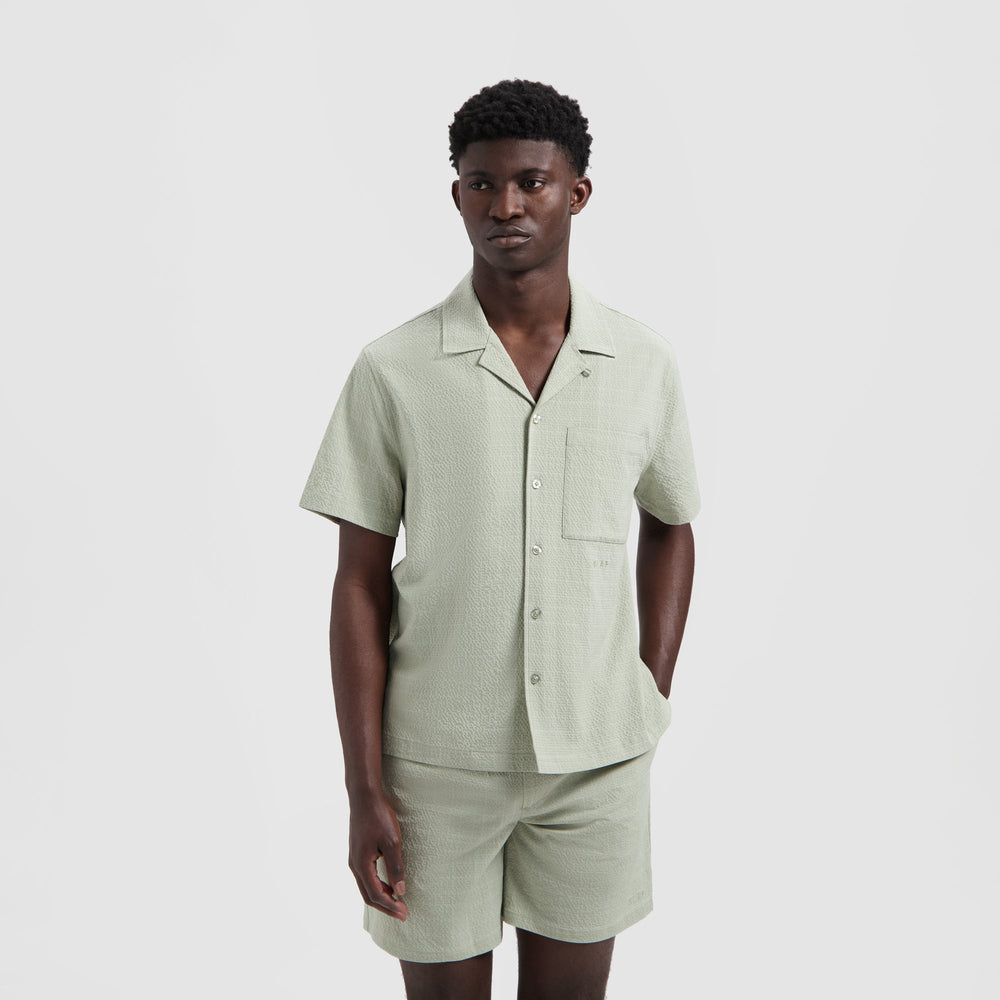 FINE CHECK CAMP SHIRT | LIGHT SAGE